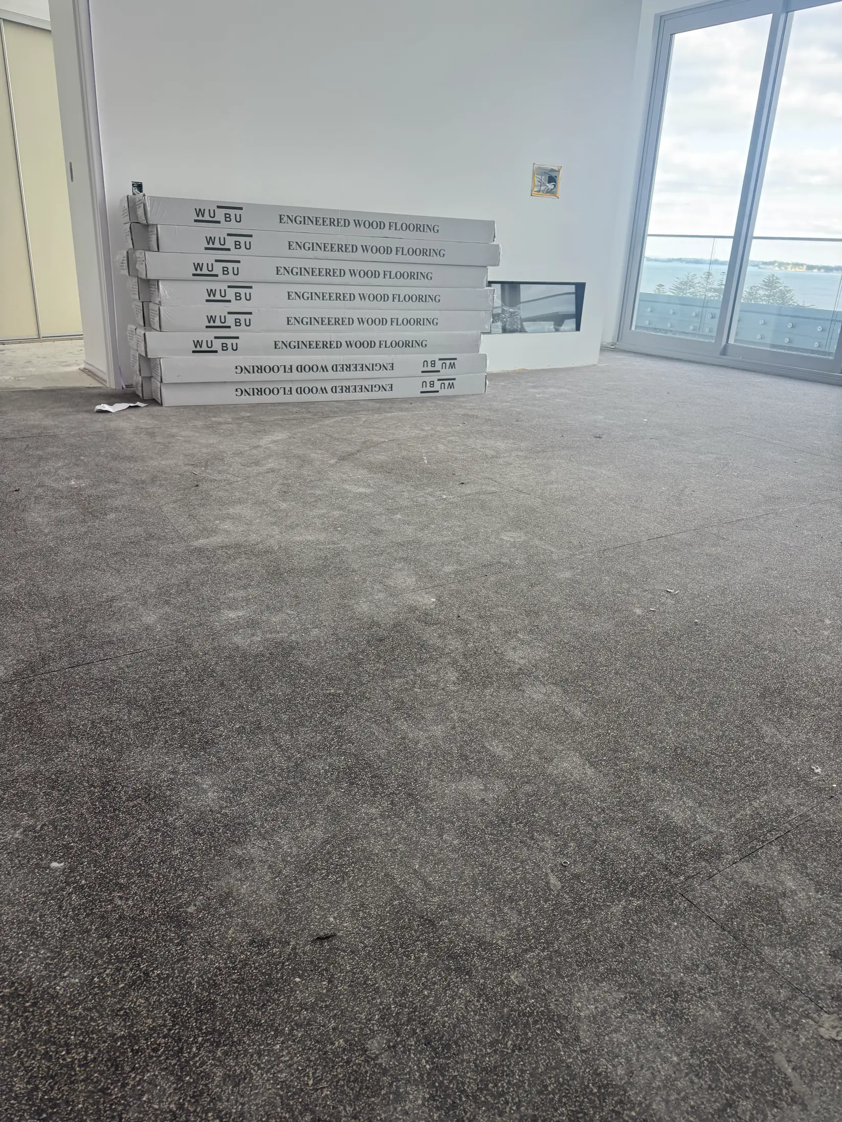 Mapesonic acoustic matting laid through the apartment before flooring at The Nautilus, Orewa