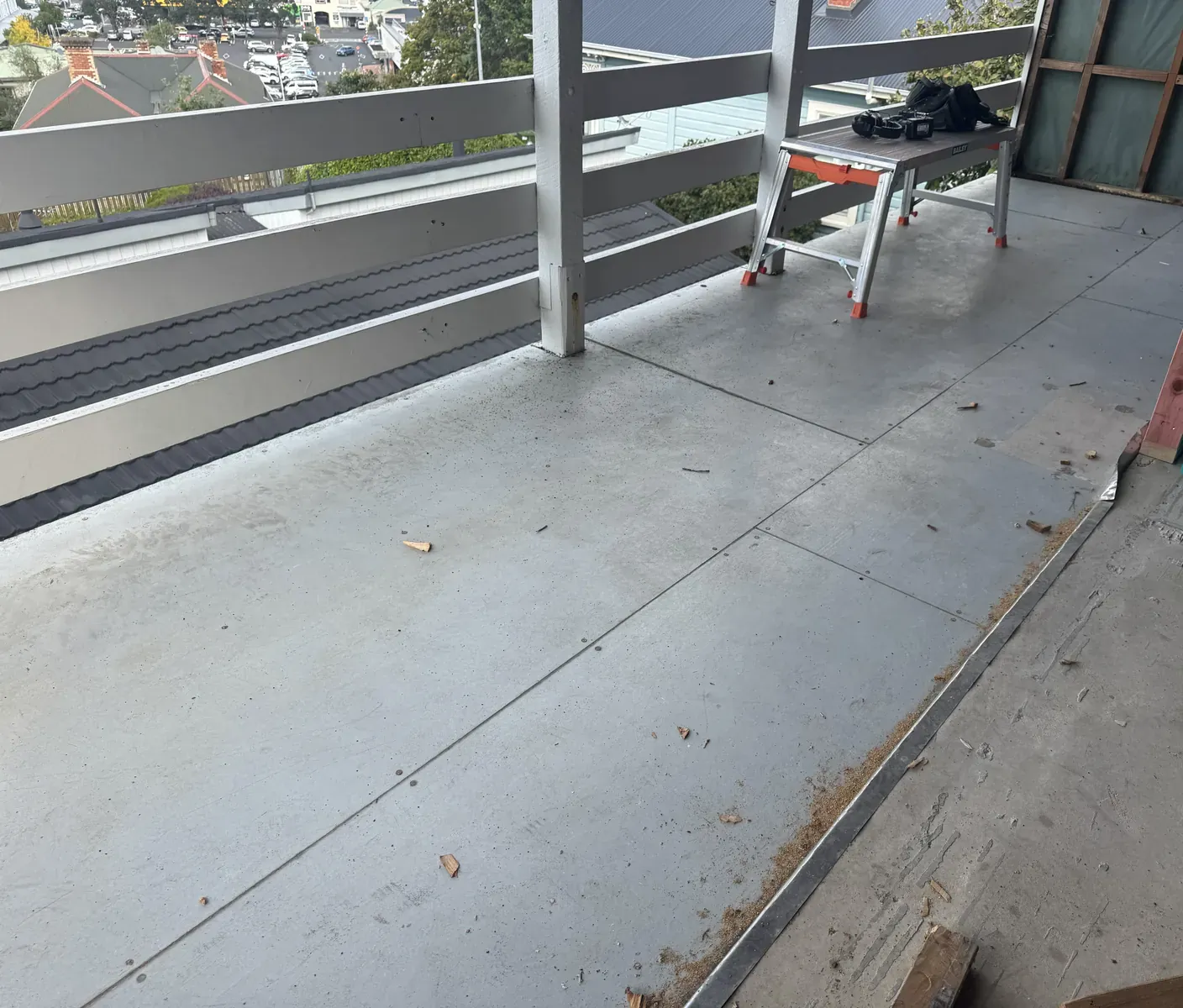 The old upstairs deck at Victoria Road, Devonport before the extension enclosed it