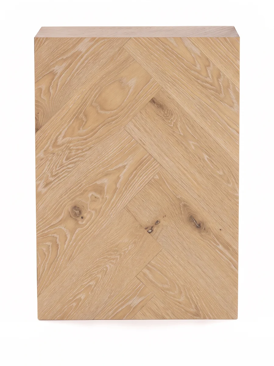 Smouldered herringbone engineered timber sample