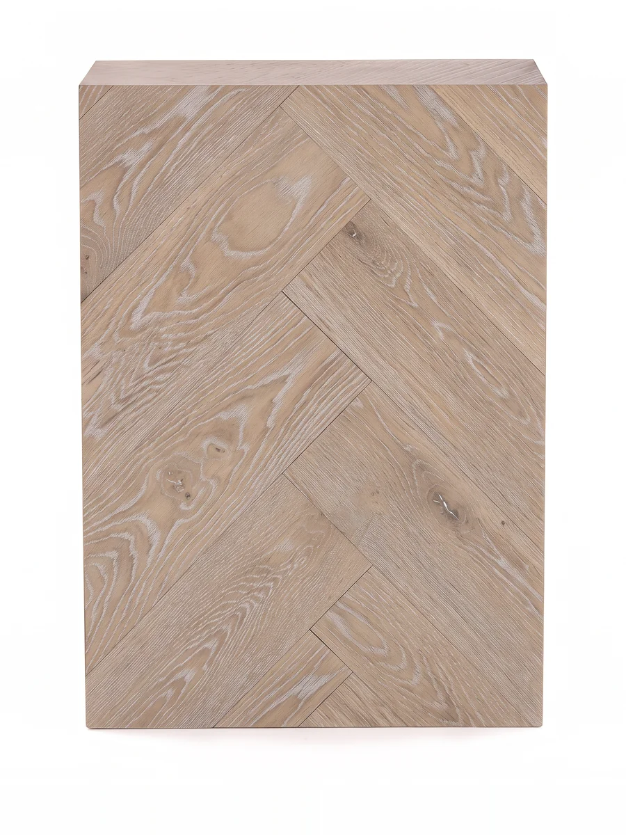 White Wash herringbone engineered timber sample